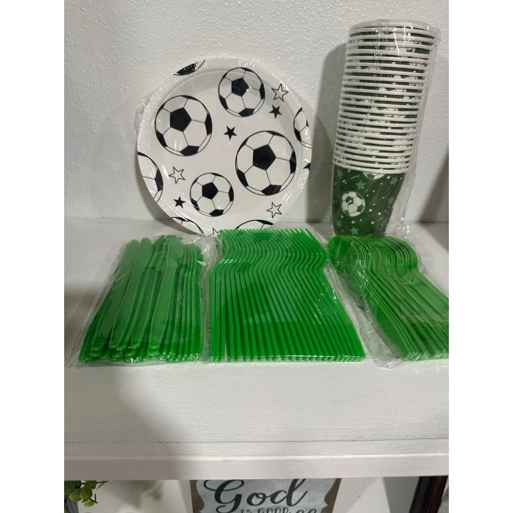 Soccer Theme Party Supplies Plates Cups Napkins Utensils Decorations‎